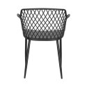 Simplet Krzesło Alva Arm black czarne siedzisko tworzywo podstawa metal malowany proszkowo z podłokietnikami