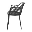 Simplet Krzesło Alva Arm black czarne siedzisko tworzywo podstawa metal malowany proszkowo z podłokietnikami