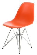 D2.DESIGN Krzesło P016 PP tworzywo pomarańczowe, chromowane nogi metalowe wygodne i funkcjonalne