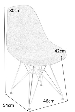D2.DESIGN Krzesło P016 PP tworzywo żółte, chromowane nogi metalowe wygodne i stabilne