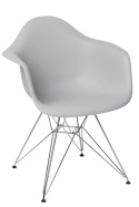 D2.DESIGN Krzesło P018 PP tworzywo jasny szary light grey, nogi metalowe chromowane HF wygodne i lekkie