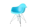 D2.DESIGN Krzesło P018 PP tworzywo niebieski ocean blue, metalowe chromowane nogi lekkie i wygodne