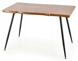 Halmar stół LARSON blat MDF okleinowany - dąb naturalny, nogi - stal malowana proszkowo czarny 120x80