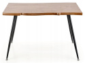 Halmar stół LARSON blat MDF okleinowany - dąb naturalny, nogi - stal malowana proszkowo czarny 120x80