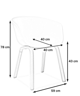 SIGNAL KRZESŁO EGO KOLOR BIAŁY tworzywo PP/Stelaż metal kolor DĄB