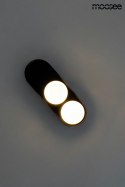 Moosee MOOSEE kinkiet lampa ścienna DROPS 2 czarna stal węglowa okrągłe klosze szklane białe 2 x G9
