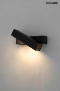 Moosee MOOSEE Kinkiet lampa ścienna LED ORBIS czarny mat aluminium osłona akrylowa klosz obrotowy boki drewniane