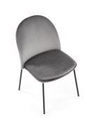 Halmar K443 krzesło do jadalni popielaty, materiał: tkanina velvet / stal malowana proszkowo