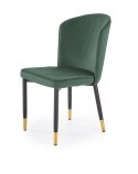 Halmar K446 krzesło do jadalni ciemny zielony,materiał: tkanina velvet / stal malowana proszkowo
