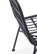Halmar K401 krzesło do jadalni czarny / popielaty, materiał: rattan syntetyczny / stal malowana proszkowo