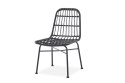 Halmar K401 krzesło do jadalni czarny / popielaty, materiał: rattan syntetyczny / stal malowana proszkowo
