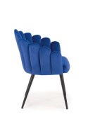 Halmar K410 krzesło do jadalni granatowy velvet, materiał: tkanina / stal malowana proszkowo