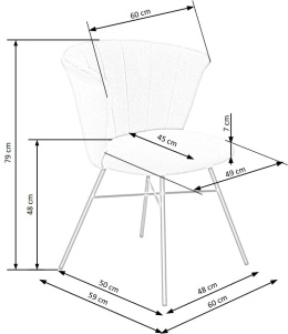 Halmar K459 krzesło do jadalni beżowy, materiał: tkanina / stal malowana proszkowo