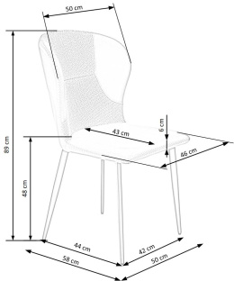 Halmar K466 krzesło do jadalni ciemny popiel, materiał: tkanina / ekoskóra / stal malowana proszkowo