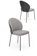 Halmar K471 krzesło do jadalni popiel/czarny, materiał: tkanina / ekoskóra / stal malowana proszkowo