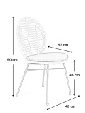 Halmar K472 krzesło do jadalni naturalny/czarny, materiał: tkanina / rattan syntetyczny / stal