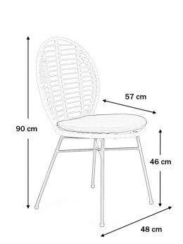 Halmar K472 krzesło do jadalni naturalny/czarny, materiał: tkanina / rattan syntetyczny / stal