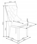 Halmar MIYA krzesło czarny / tap: popielaty, materiał: drewno lite - kauczukowe / tkanina - velvet