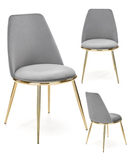 Halmar K460 krzesło do jadalni popiel, materiał: tkanina - velvet / stal