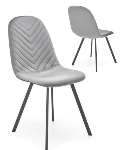 Halmar K462 krzesło do jadalni popiel, materiał: tkanina - velvet / metal