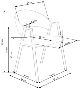 Halmar K473 krzesło do jadalni ciemny zielony, materiał: tkanina - velvet / stal malowana proszkowo czarny