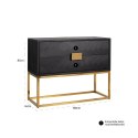 Richmond Interiors RICHMOND komoda BLACKBONE GOLD - 2 szuflady