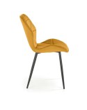 Halmar K453 krzesło do jadalni musztardowy, materiał: tkanina velvet / stal malowana