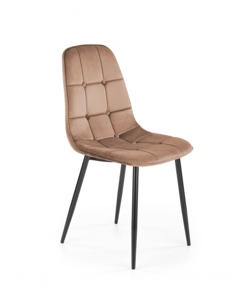 Halmar K417 krzesło beżowe tkanina - velvet / stal malowana proszkowo