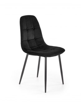 Halmar K417 krzesło tapicerowane czarne tkanina - velvet / metal