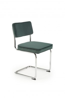 Halmar K510 krzesło ciemny zielony, materiał: tkanina - velvet / stal chromowana