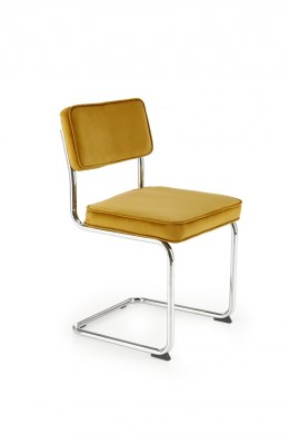 Halmar K510 krzesło musztardowy, materiał: tkanina - velvet / stal chromowana