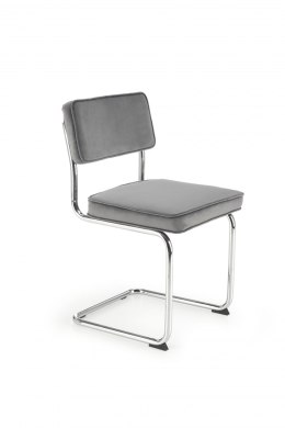 Halmar K510 krzesło popielaty, materiał: tkanina - velvet / stal chromowana