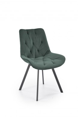 Halmar K519 krzesło ciemny zielony, funkcja obracania, tkanina - velvet / stal malowana proszkowo