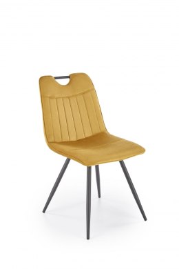 Halmar K521 krzesło musztardowy, tkanina - velvet / stal malowana proszkowo
