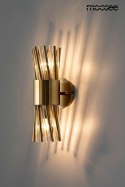 KINKIET LAMPA ŚCIENNA LORENZO stal niredzewna ZŁOTA szkło TRANSPARENTNY E14 Moosee MOOSEE do salonu jadalni sypialni hotelu