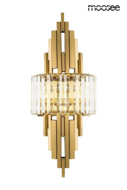 Moosee MOOSEE Kinkiet lampa ścienna TOWERS złota metal kryształ transparentny oryginalna i elegancka do domu i do lokalu