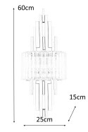 Moosee MOOSEE Kinkiet lampa ścienna TOWERS złota metal kryształ transparentny oryginalna i elegancka do domu i do lokalu