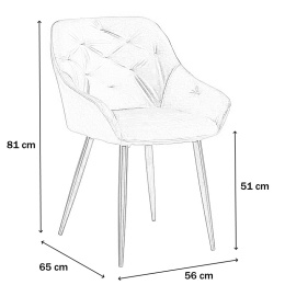 Halmar K487 krzesło do jadalni granatowy, materiał: tkanina - velvet / stal malowana