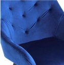 Halmar K487 krzesło do jadalni granatowy, materiał: tkanina - velvet / stal malowana