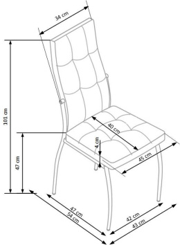 Halmar K416 krzesło do jadalni beżowy, materiał: tkanina - velvet / metal