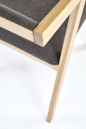 Halmar AZUL 2 krzesło dąb naturalny / tap. popiel, materiał: drewno, tkanina - velvet