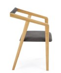 Halmar AZUL 2 krzesło dąb naturalny / tap. popiel, materiał: drewno, tkanina - velvet
