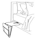 Intesi Organizer do łóżka szary z filcu zamiast szafki nocnej nie wymaga montażu na książkę tablet telefon drobiazgi 3 kieszenie