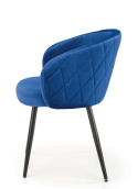 Halmar K430 krzesło granatowy, tył oparcia pikowany materiał: tkanina velvet / stal malowana