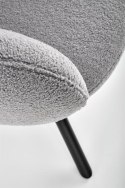 Halmar K498 krzesło do jadalni z funkcją obracania popielaty materiał: tkanina - boucle / stal