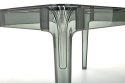 HALMAR stół GOMEZ prostokątny dymiony blat szkło podstawa tworzywo PP 120x80 do jadalni