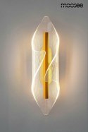 Moosee MOOSEE Kinkiet lampa ścienna FROST złota LED aluminium metal klosz o nieregularnym kształcie akryl transparentny