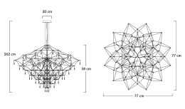 LAMPA WISZĄCA CONSTELATION 77 GOLD - LED King Home stal szczotkowana WYKOŃCZONA DEKORACYJNYMI KRYSZTAŁKAMI