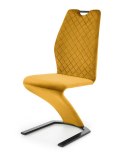 Halmar K442 krzesło pikowane musztardowy materiał: tkanina velvet / stal