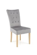 Halmar VERMONT krzesło dąb miodowy / tap: MONOLITH 85 (popiel), drewno lite - bukowe / tkanina - velvet